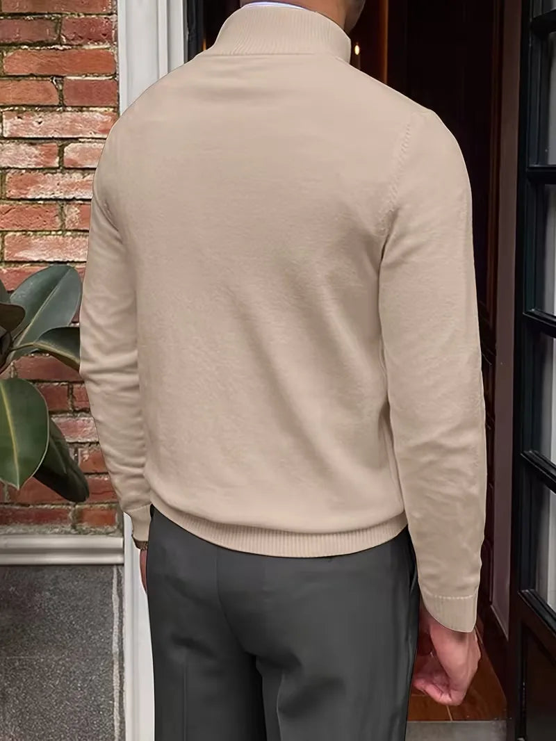 Griffin | Men's Half-Zip Mock Neck Long Sleeve Sweater