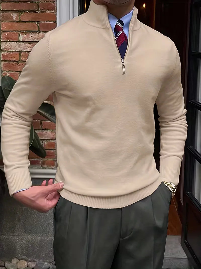 Griffin | Men's Half-Zip Mock Neck Long Sleeve Sweater