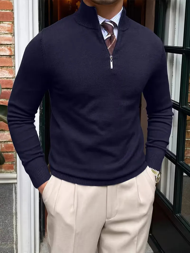 Griffin | Men's Half-Zip Mock Neck Long Sleeve Sweater