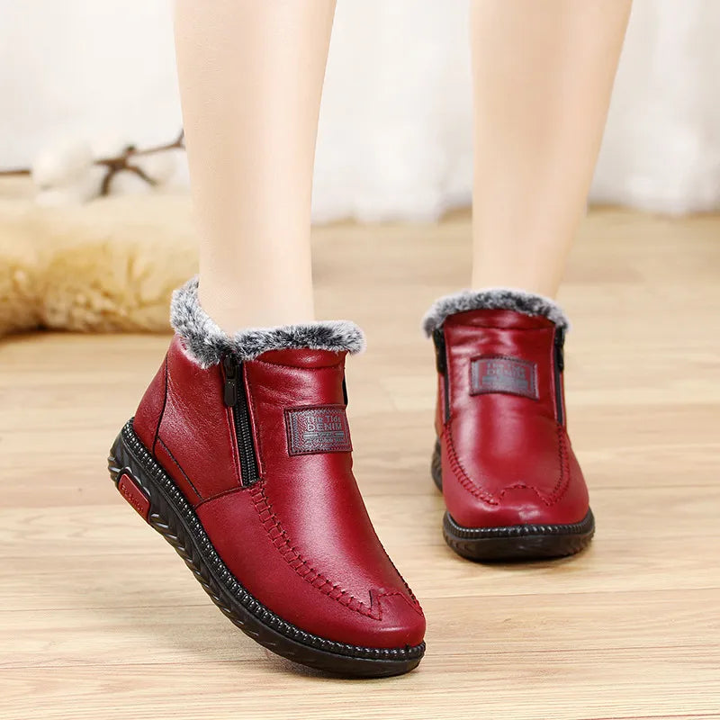 Harlow | Women's Fur Trim Zip Ankle Boots