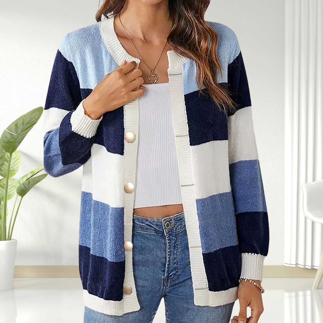 Harlow | Women's Striped Open Front Cardigan