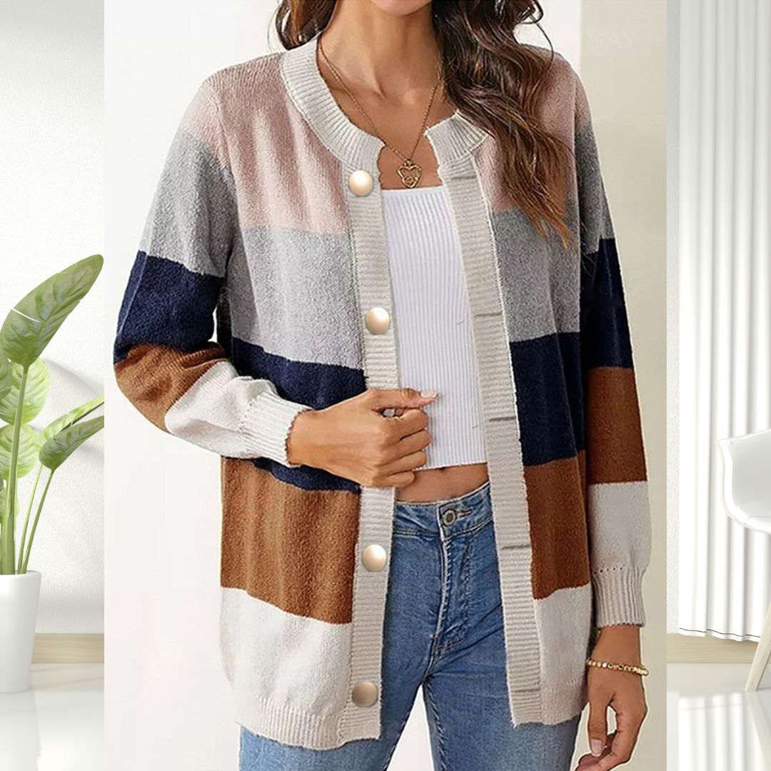 Harlow | Women's Striped Open Front Cardigan