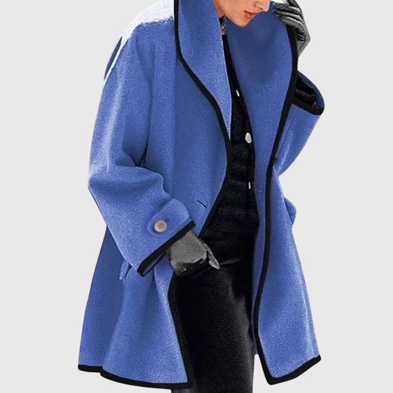 Haven | Women's Coat with Open Front and Piping