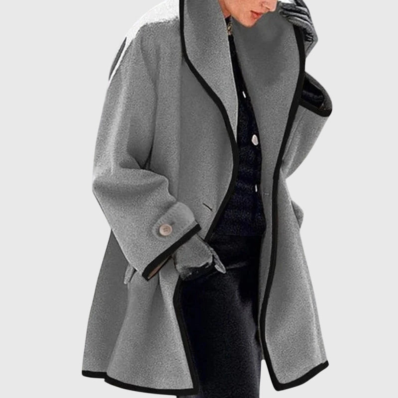 Haven | Women's Coat with Open Front and Piping