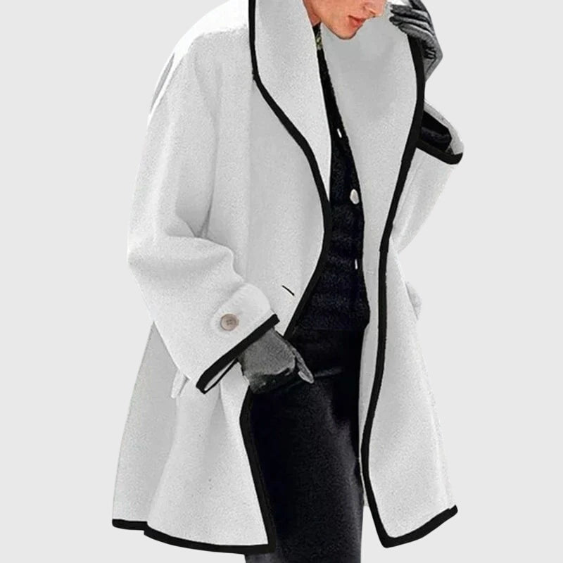 Haven | Women's Coat with Open Front and Piping