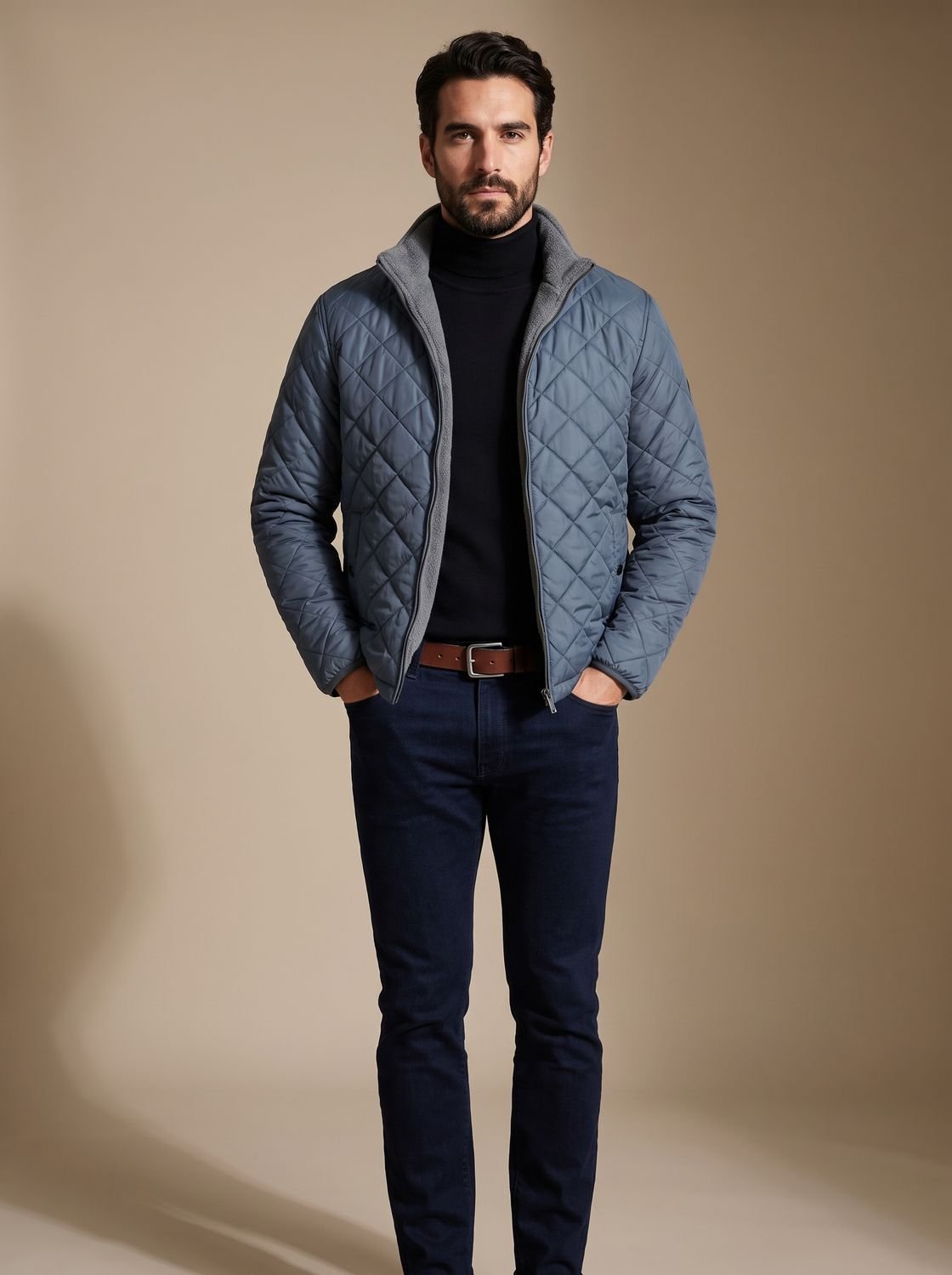 Henry | Men's Diamond-Quilted Fleece-Lined Full-Zip Winter Jacket