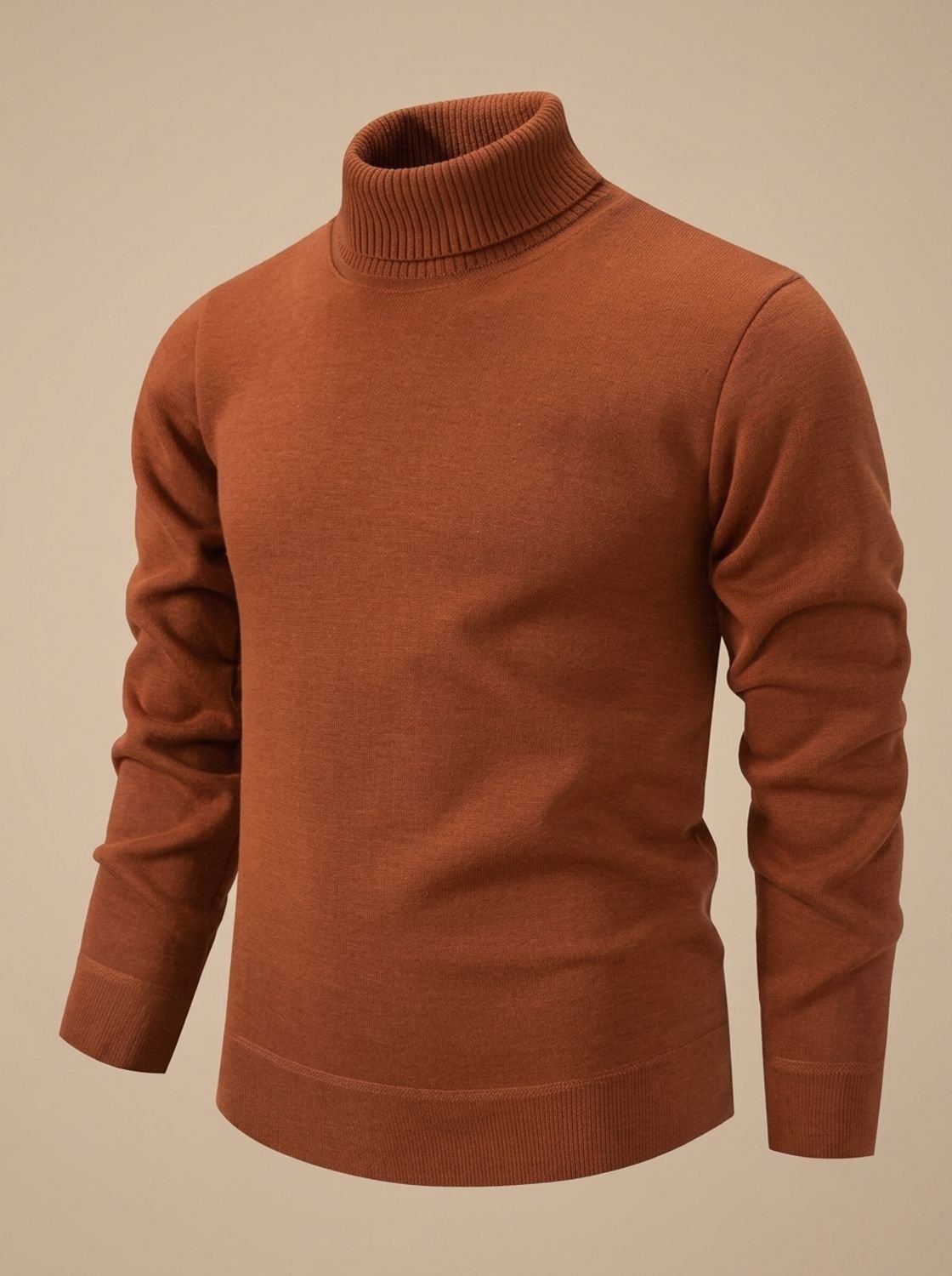 Henry | Men's Slim-Fit Fine-Knit Turtleneck Sweater Ribbed Cuffs