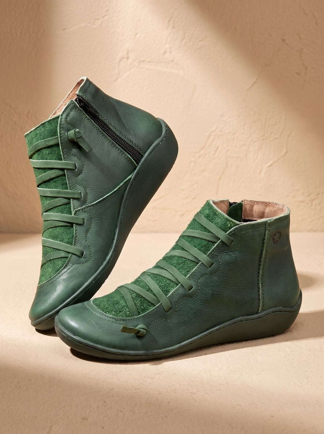 Isabella | Women's Orthopedic Ankle Boots Lace-Up Side-Zip Wedge Booties