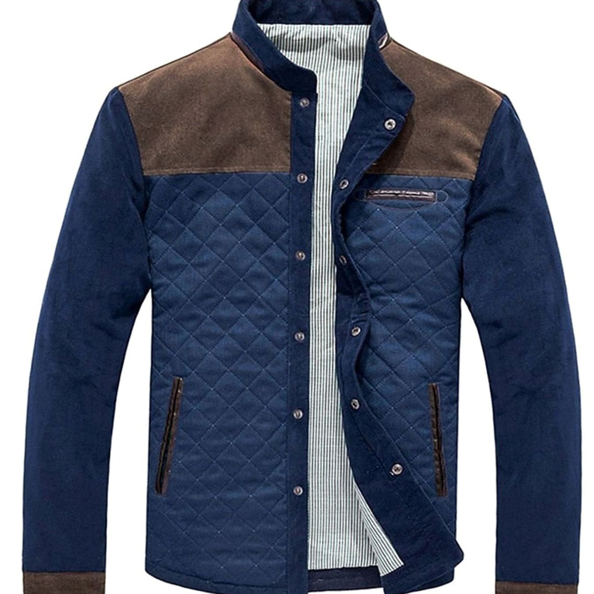 Jackson | Men's Quilted Color Block Stand-Collar Snap-Front Jacket