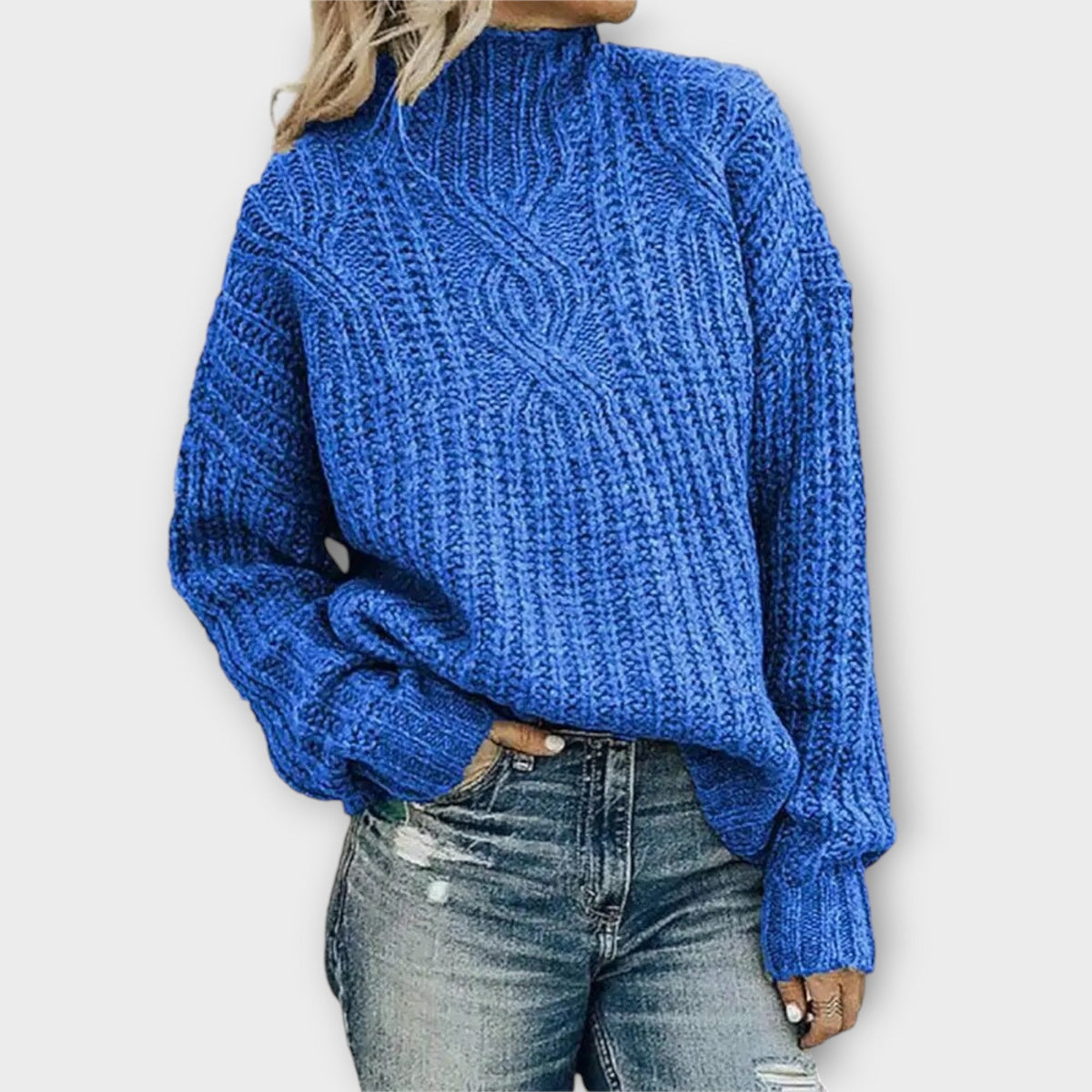 Juniper | Women's Cable Knit Mock Neck Oversized Sweater