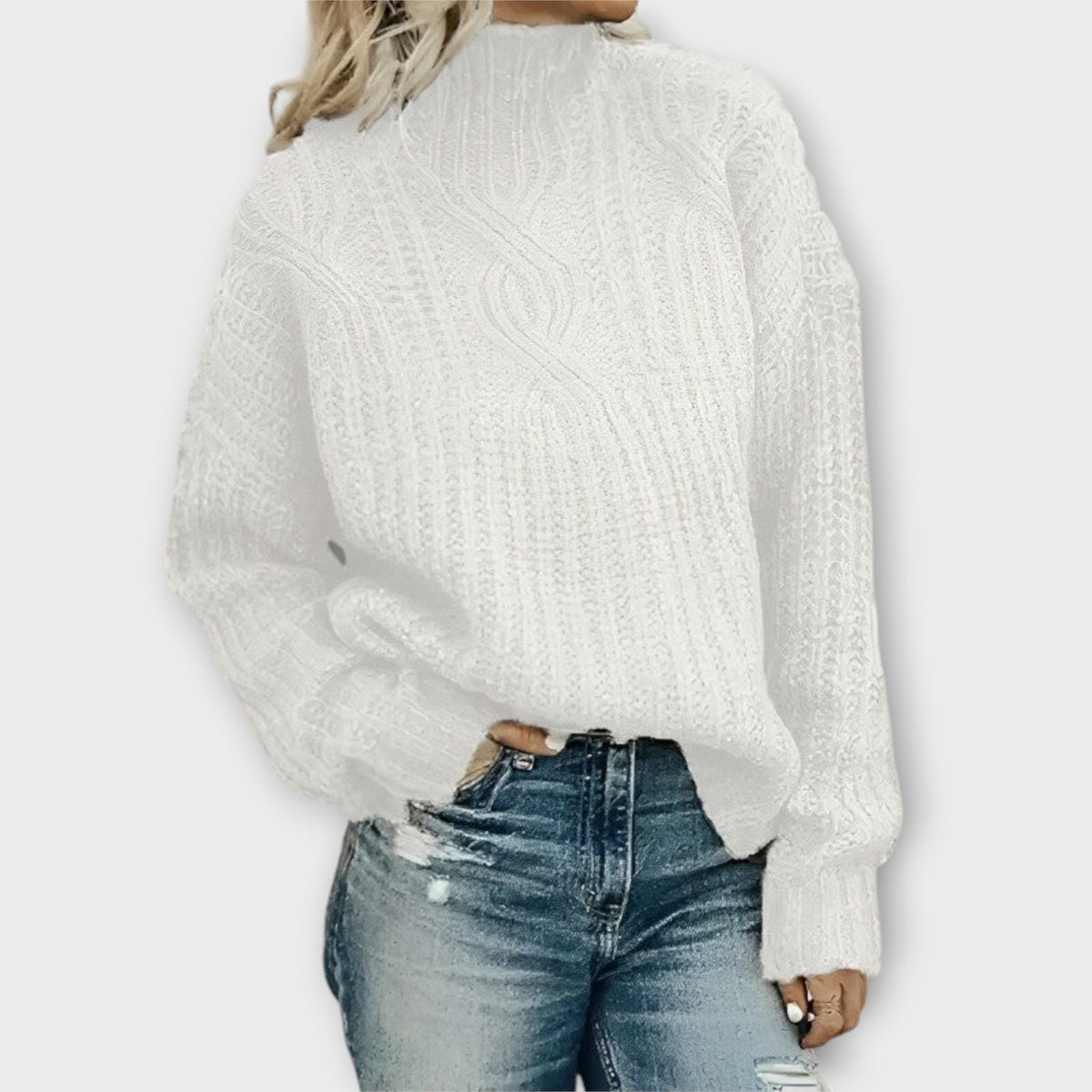 Juniper | Women's Cable Knit Mock Neck Oversized Sweater