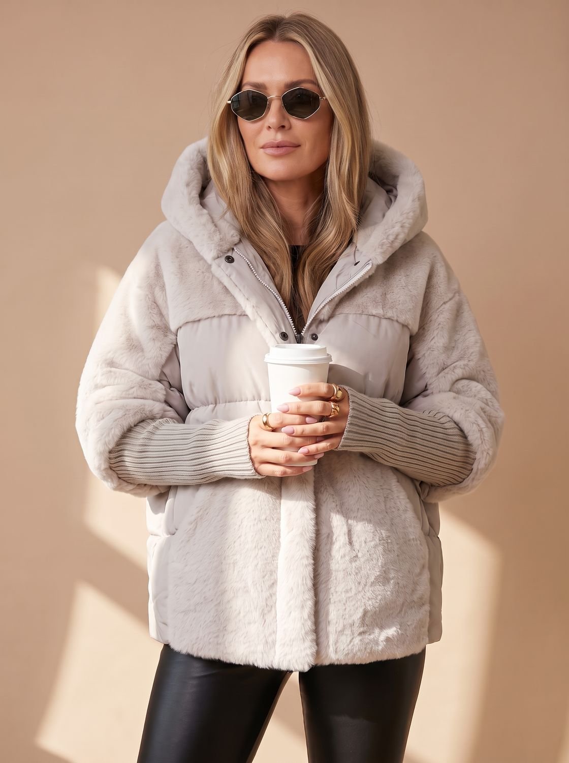 Layla | Women's Quilted Faux Fur Hooded Puffer Winter Jacket