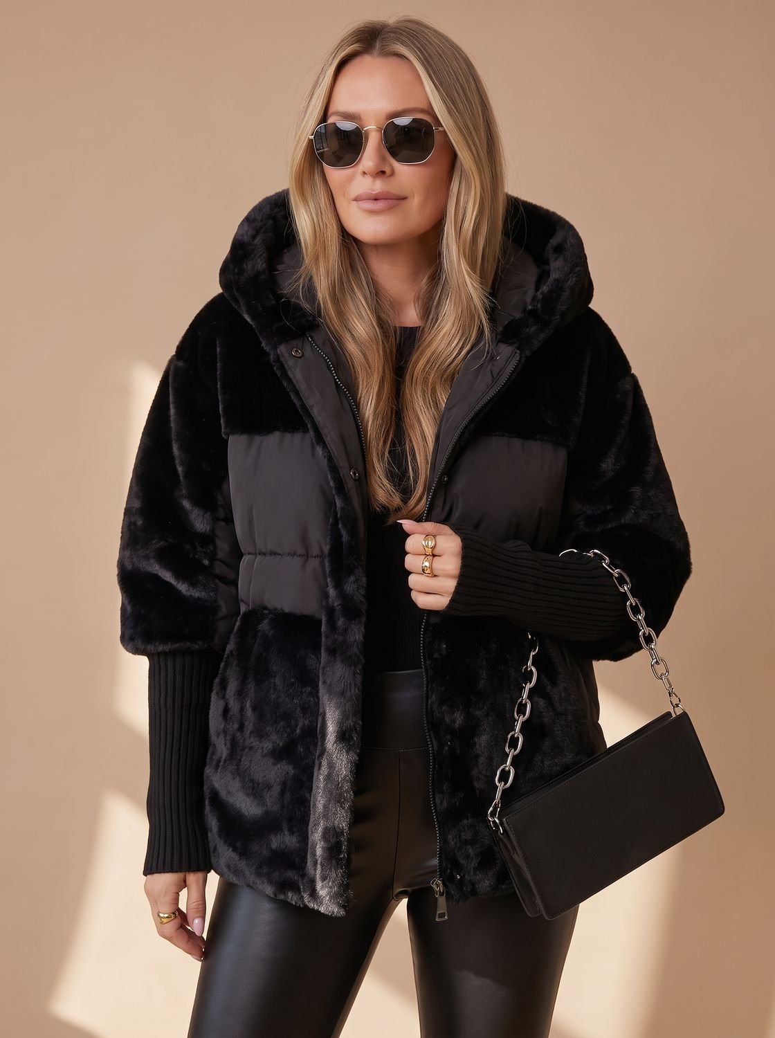Layla | Women's Quilted Faux Fur Hooded Puffer Winter Jacket