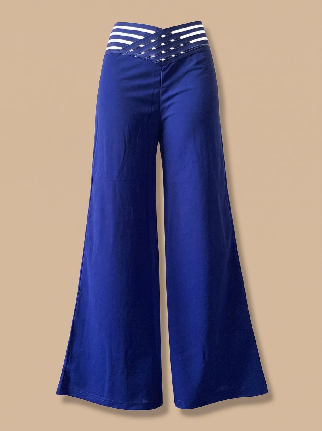 Luna | Women's High-Waist Crossover-Waistband Wide-Leg Pants