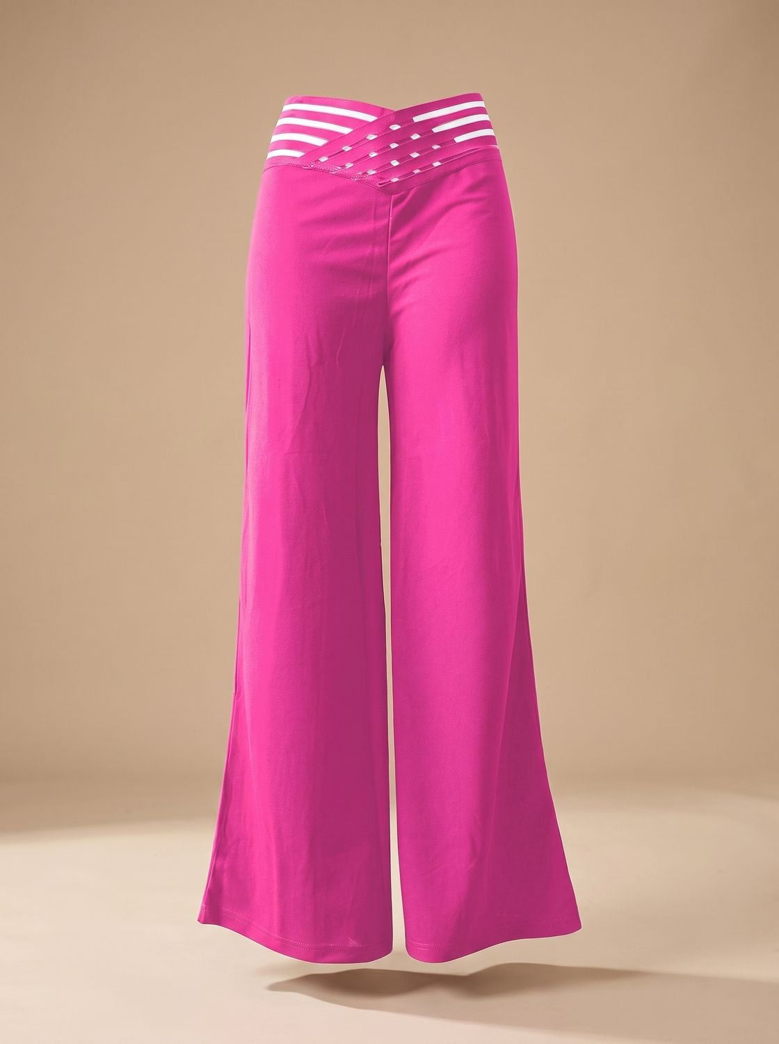 Luna | Women's High-Waist Crossover-Waistband Wide-Leg Pants