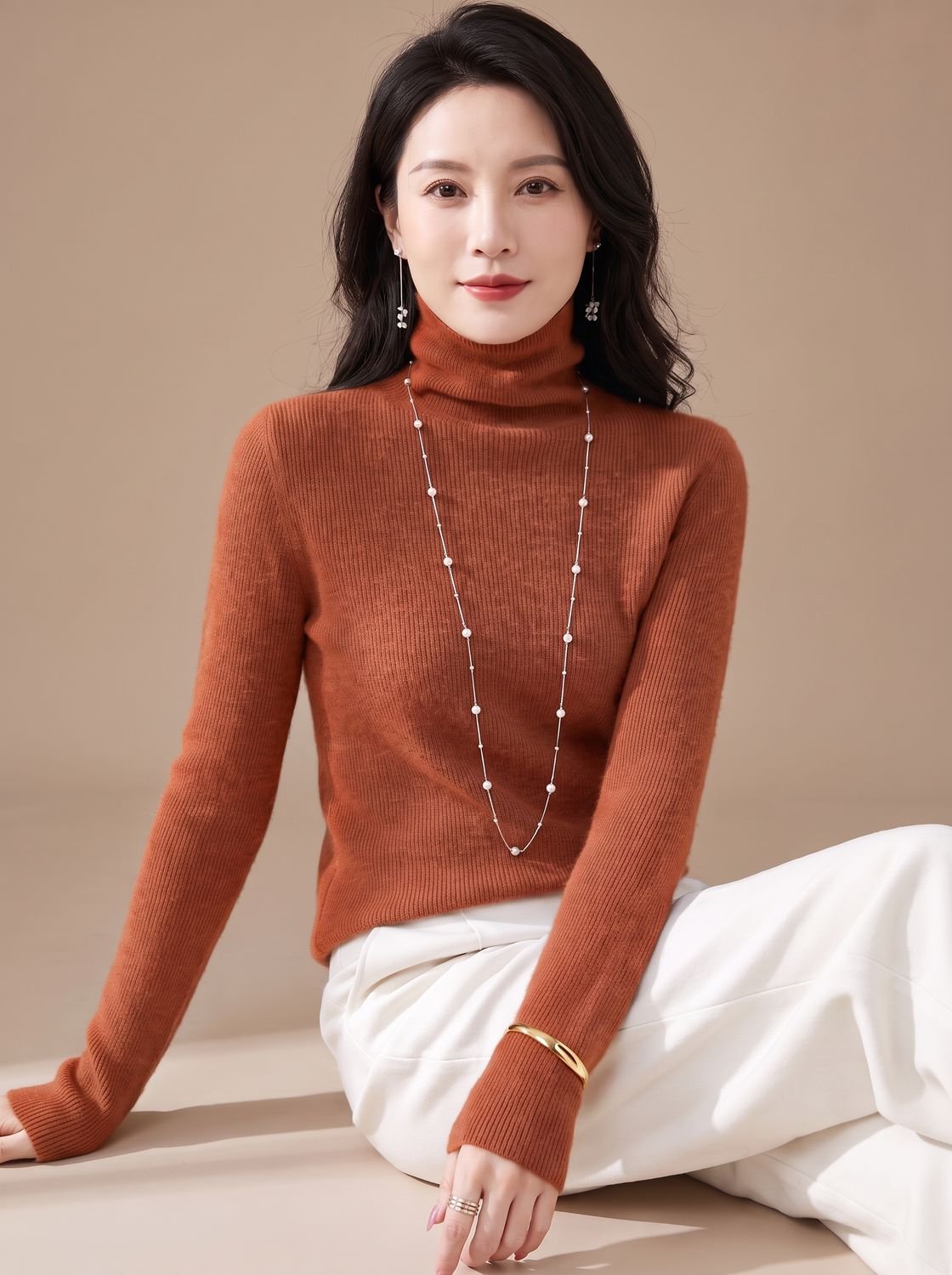 Luna | Women's Slim-Fit Ribbed Turtleneck Sweater