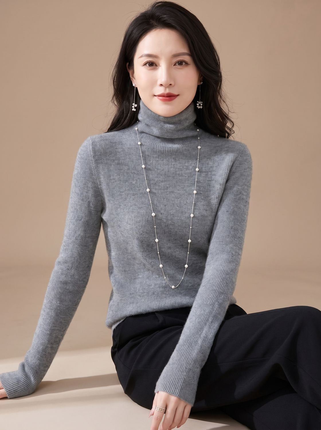 Luna | Women's Slim-Fit Ribbed Turtleneck Sweater
