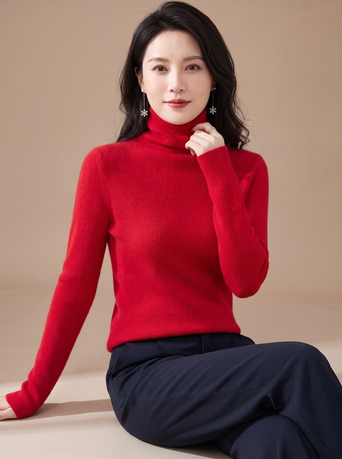 Luna | Women's Slim-Fit Ribbed Turtleneck Sweater