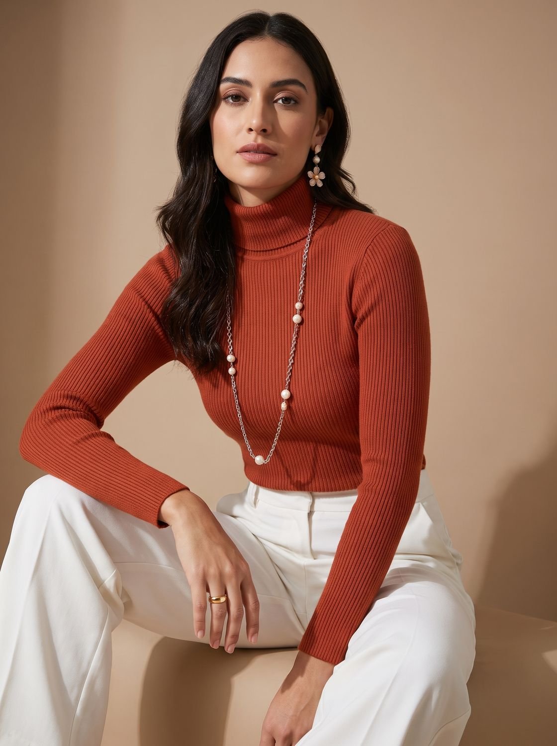 Luna | Women's Slim-Fit Ribbed Turtleneck Sweater