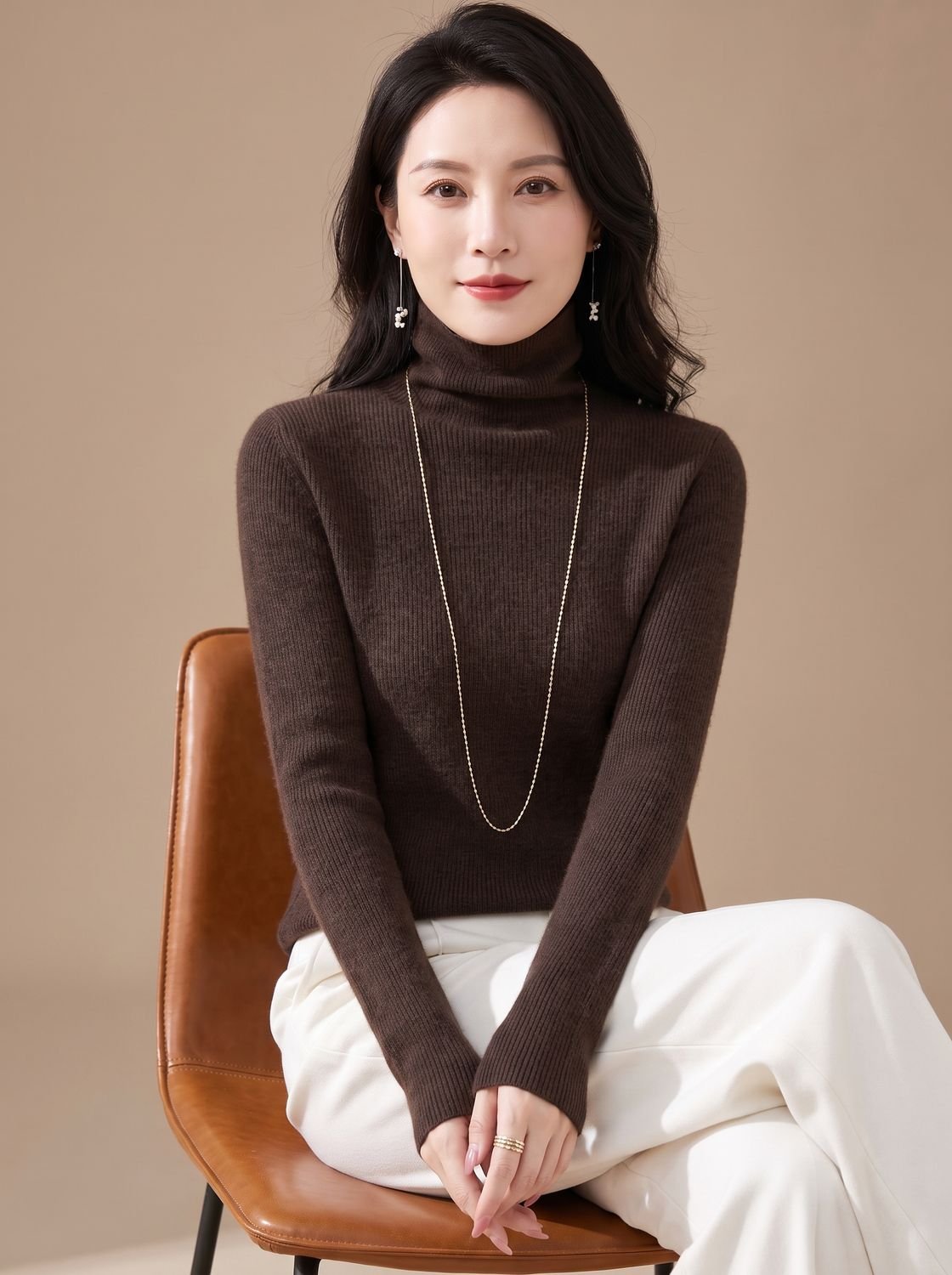 Luna | Women's Slim-Fit Ribbed Turtleneck Sweater