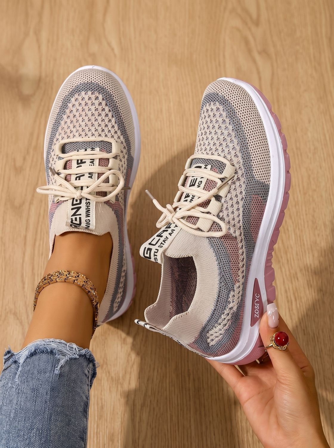 Madison | Women's Orthopedic Lace-Up Breathable Mesh Walking Sneakers