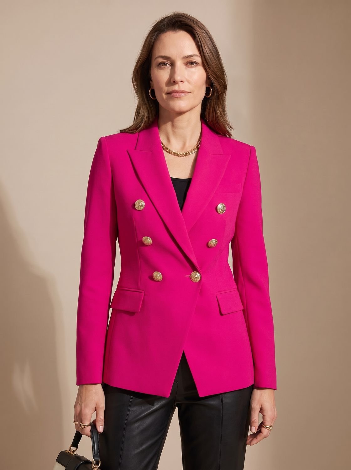Madison | Women's Tailored Double-Breasted Gold-Button Blazer