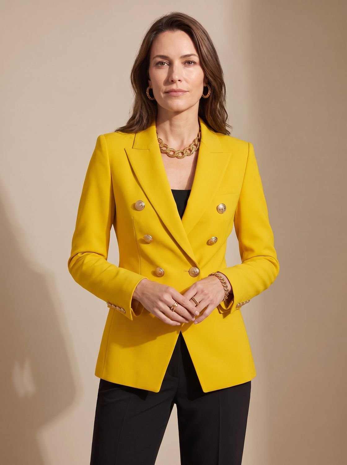 Madison | Women's Tailored Double-Breasted Gold-Button Blazer