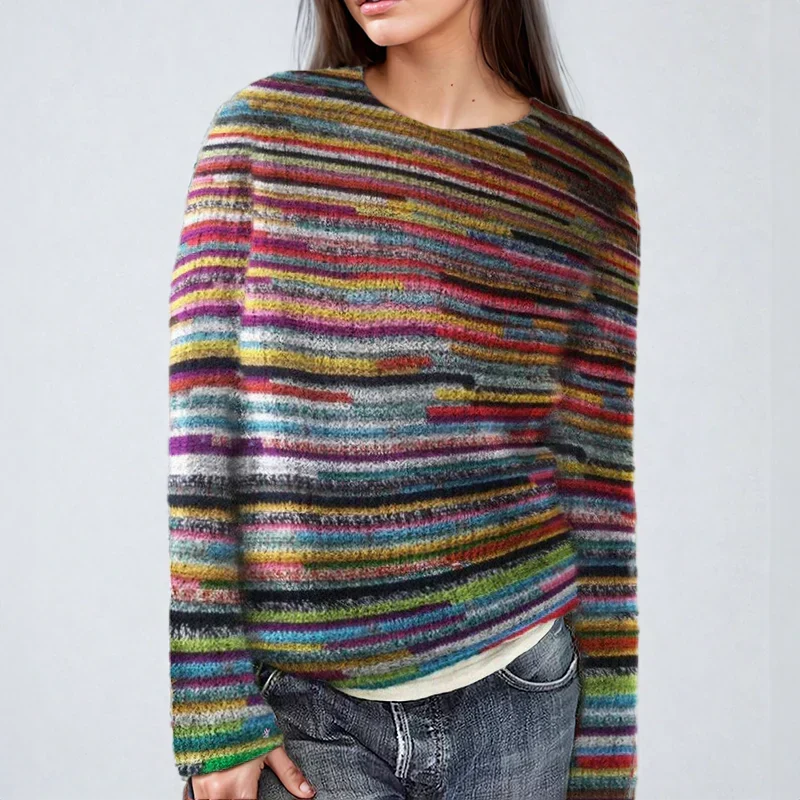 Margaux | Women's Striped Crew Neck Sweater