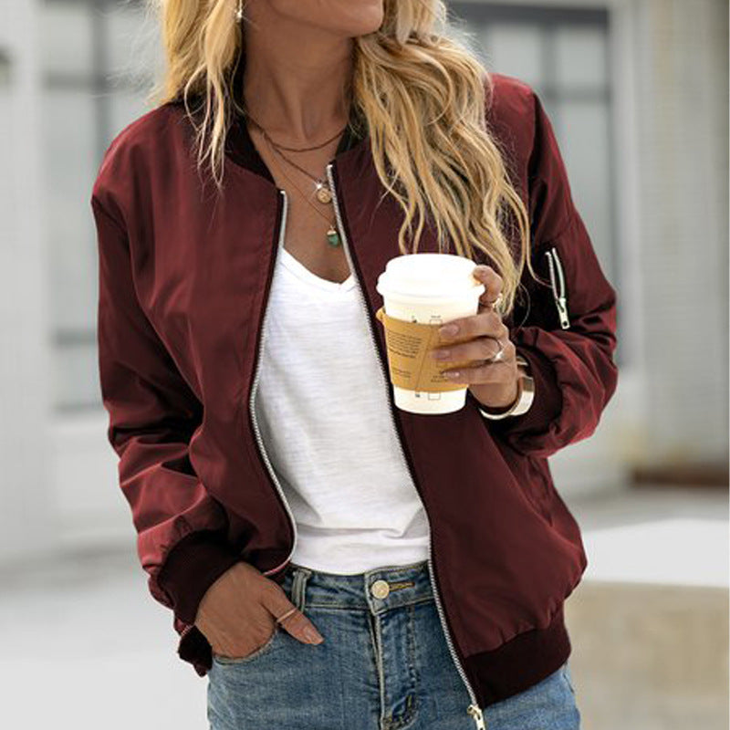 Marielle | Women's Classic Zip-Up Bomber Jacket