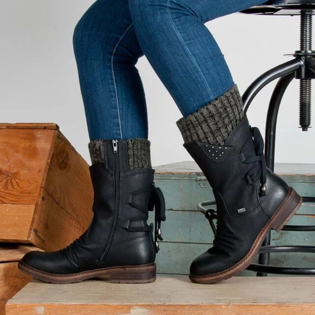 Marielle | Women's Lace-Up Mid-Calf Boots