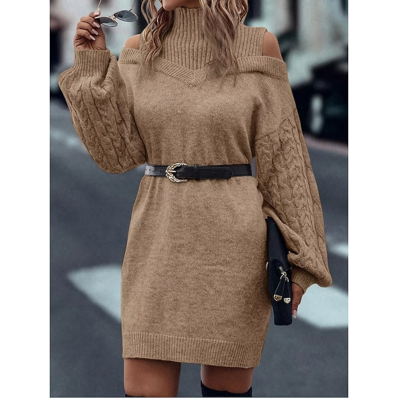 Marigold | Women's Turtleneck Sweater Dress