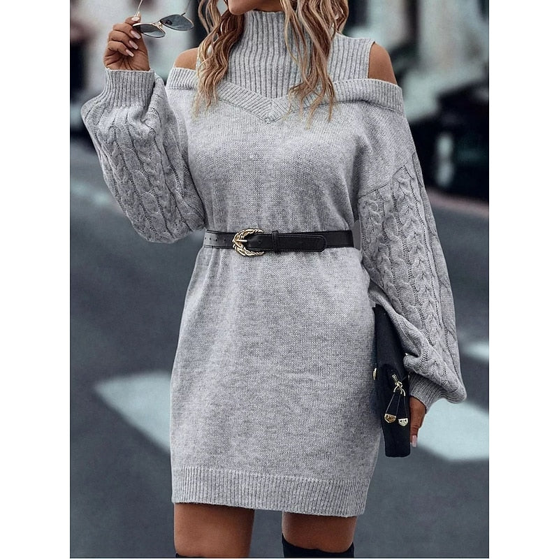 Marigold | Women's Turtleneck Sweater Dress