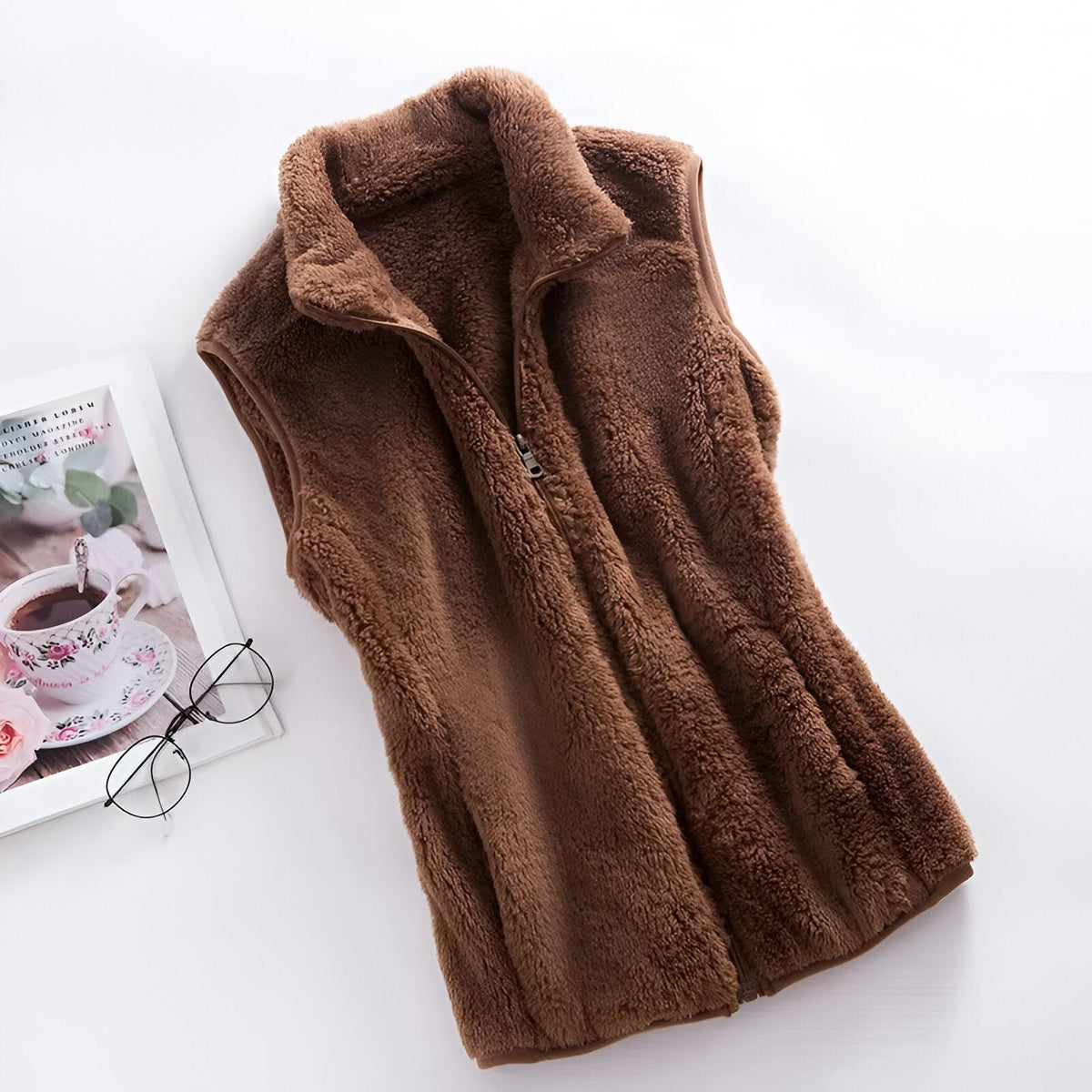 Marisela | Women's High Collar Sleeveless Fleece Vest