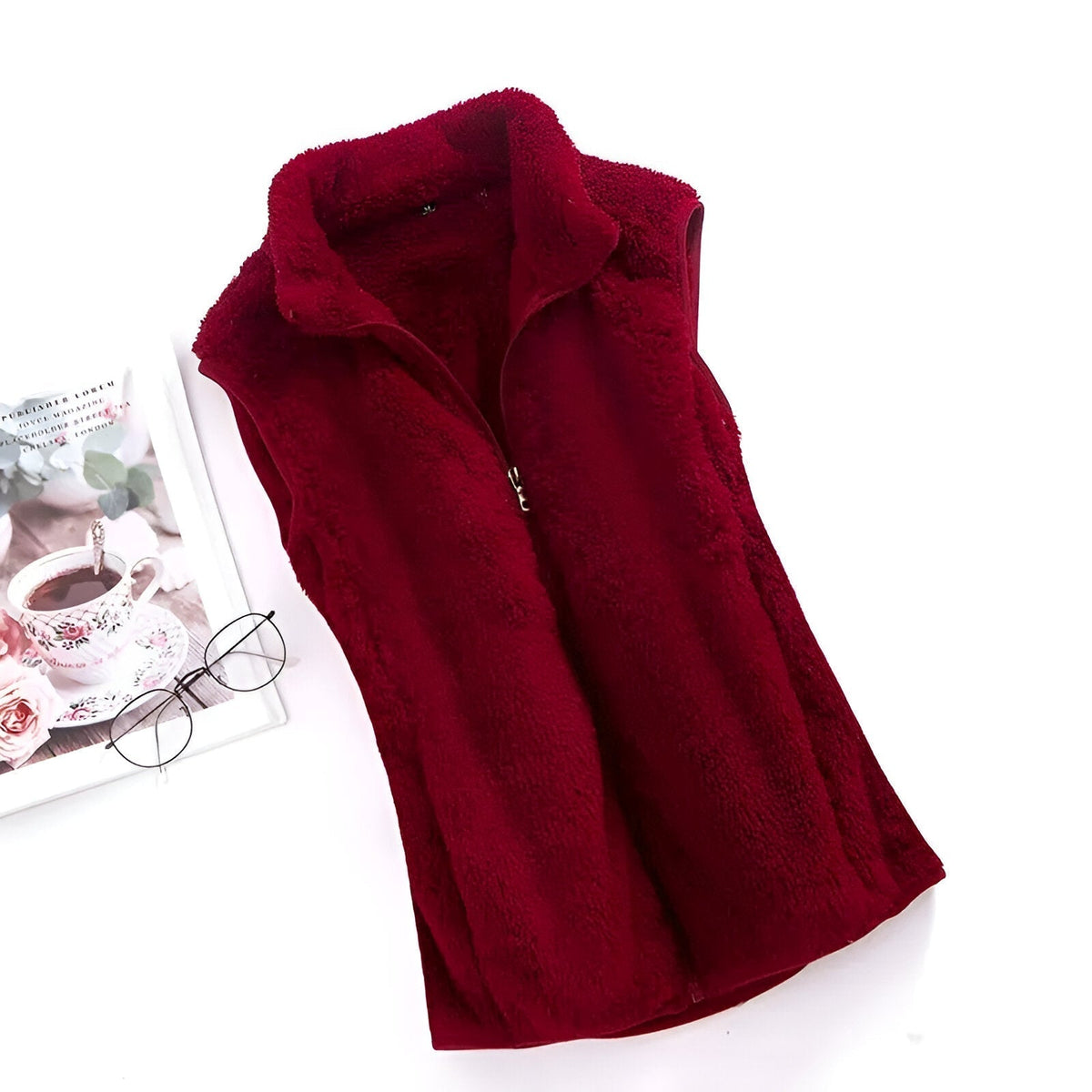 Marisela | Women's High Collar Sleeveless Fleece Vest