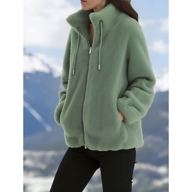Marisol | Women's High Collar Zip-Up Fleece Vest