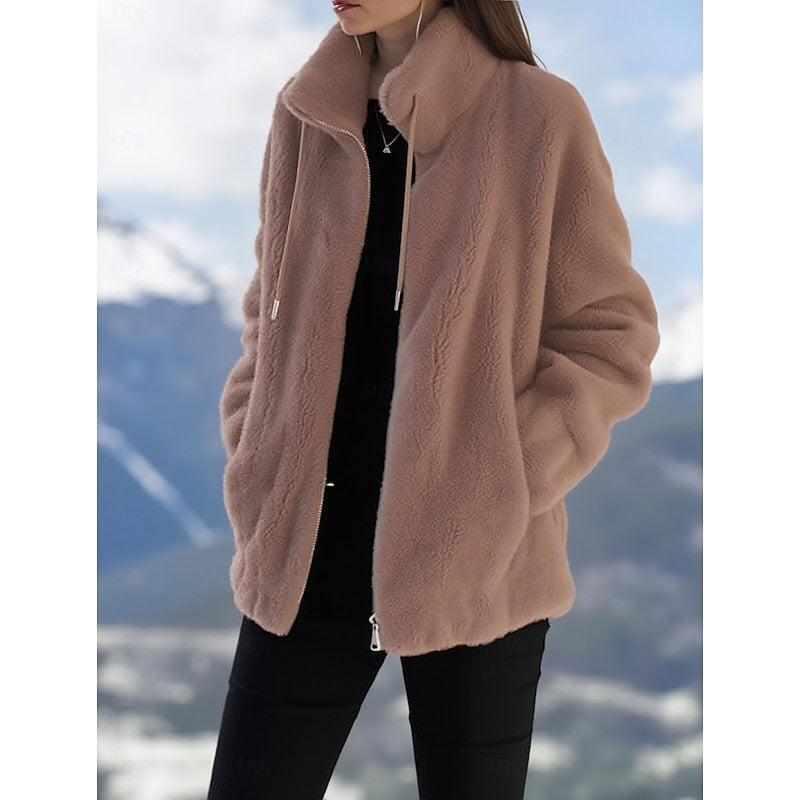 Marisol | Women's High Collar Zip-Up Fleece Vest