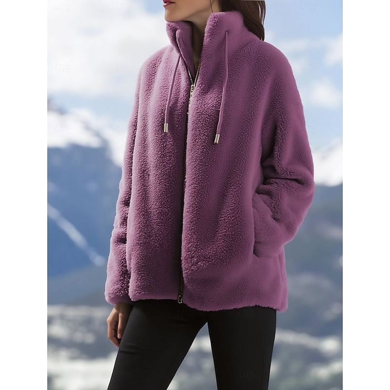 Marisol | Women's High Collar Zip-Up Fleece Vest