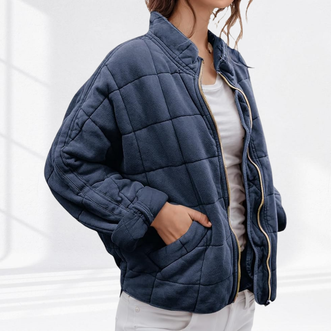 Marlowe | Women's Quilted Zip-Up Bomber Jacket