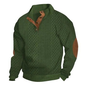 Men's Elbow Patch Pullover Sweater | Warm Knit