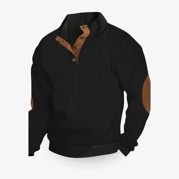 Men's Elbow Patch Pullover Sweater | Warm Knit