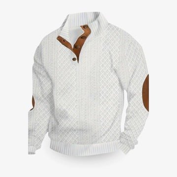 Men's Elbow Patch Pullover Sweater | Warm Knit