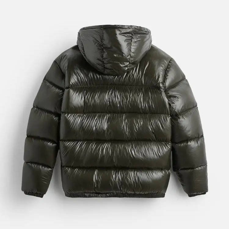 Men's Glossy Quilted Puffer Jacket | Hooded Winter