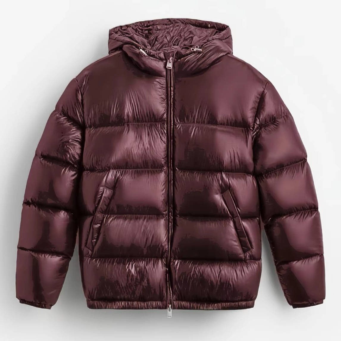 Men's Glossy Quilted Puffer Jacket | Hooded Winter
