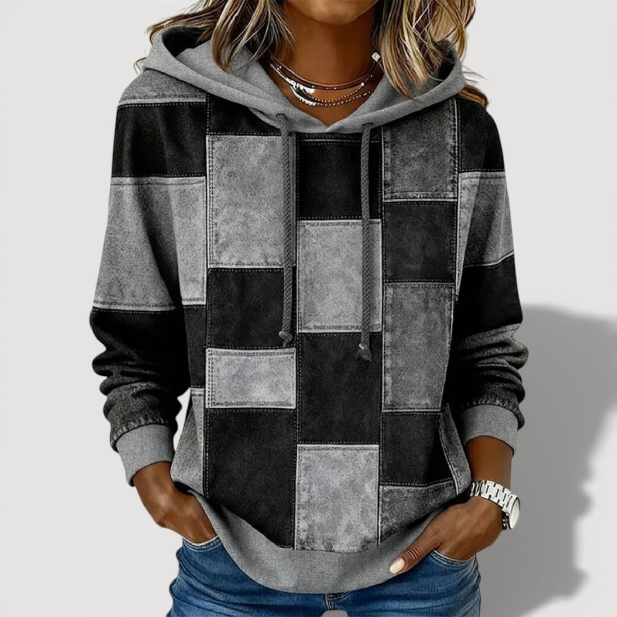 Men's Patchwork Panel Hoodie