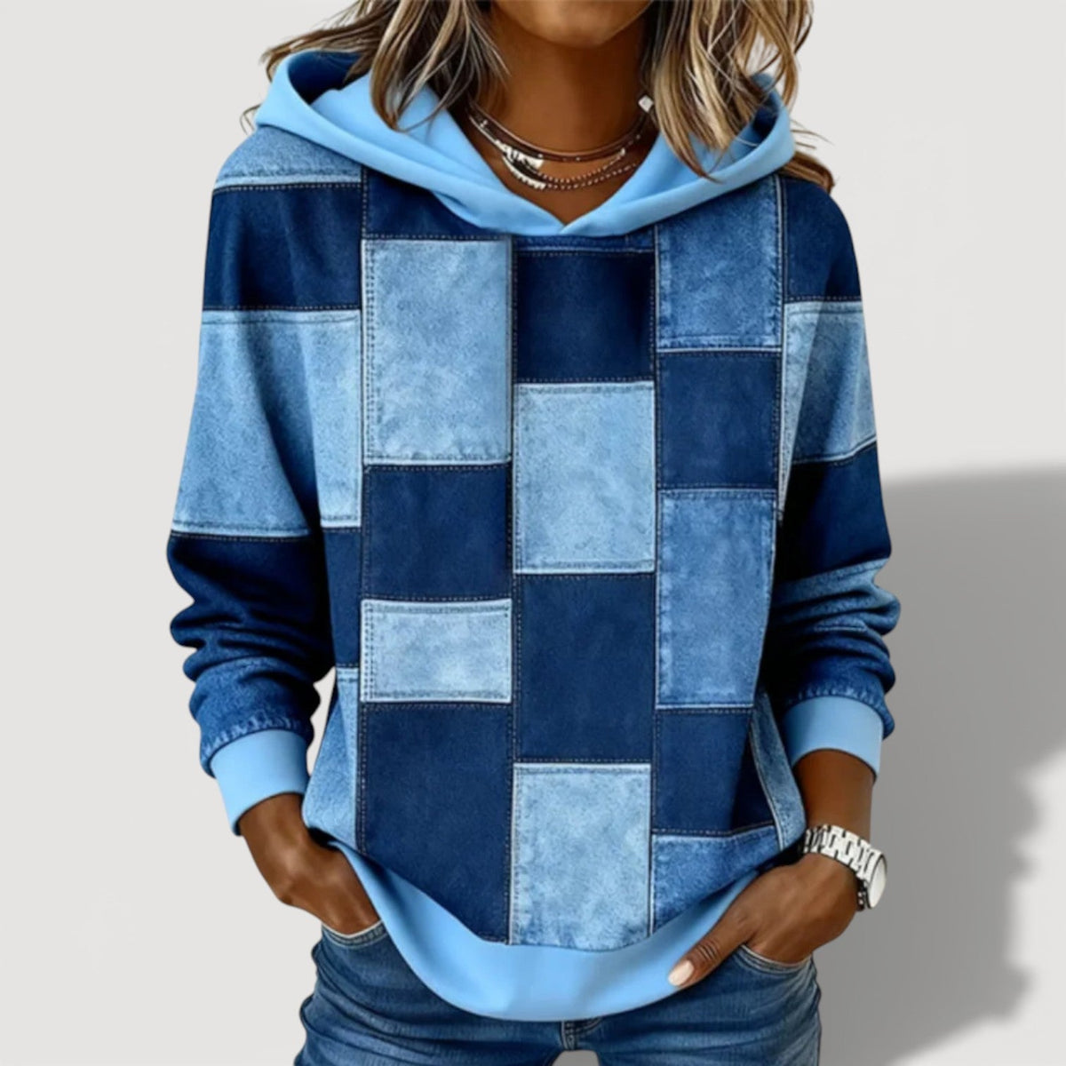 Men's Patchwork Panel Hoodie