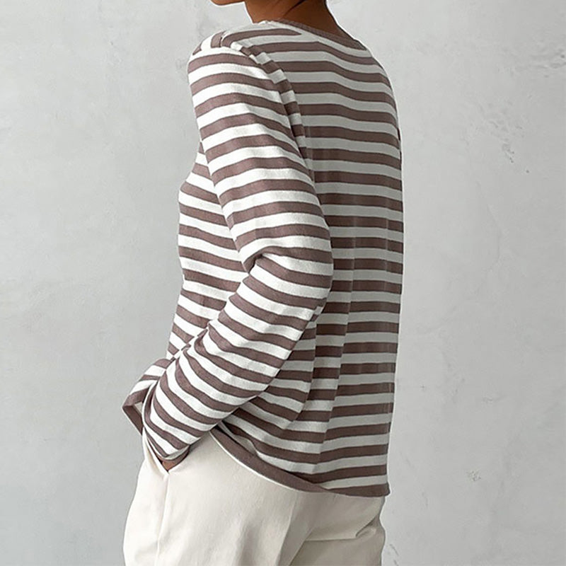 Nadia | Women's Striped Long Sleeve Sweatshirt
