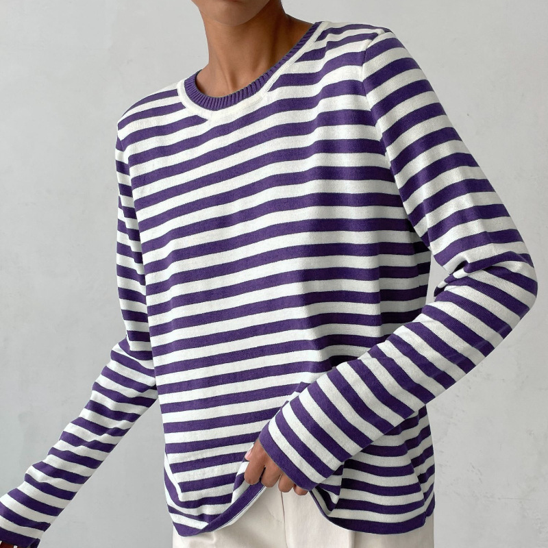Nadia | Women's Striped Long Sleeve Sweatshirt