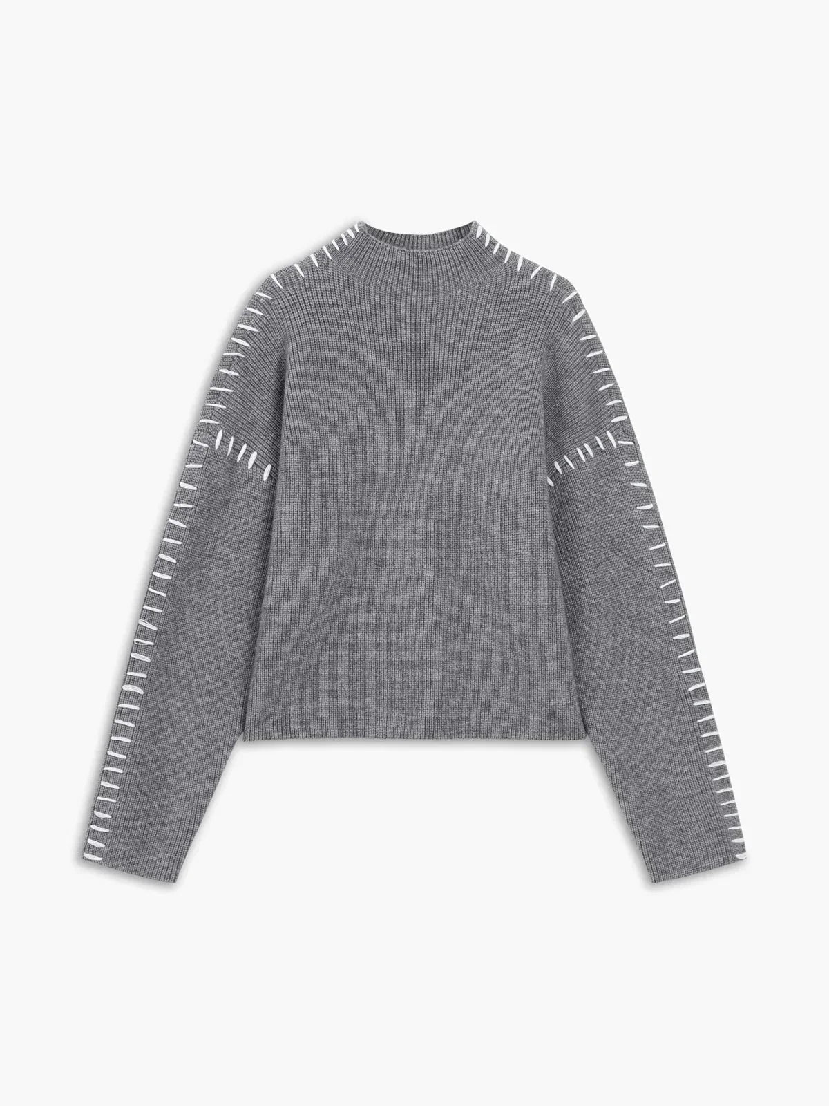 Nia | Women's Cropped Mock Neck Ribbed Sweater