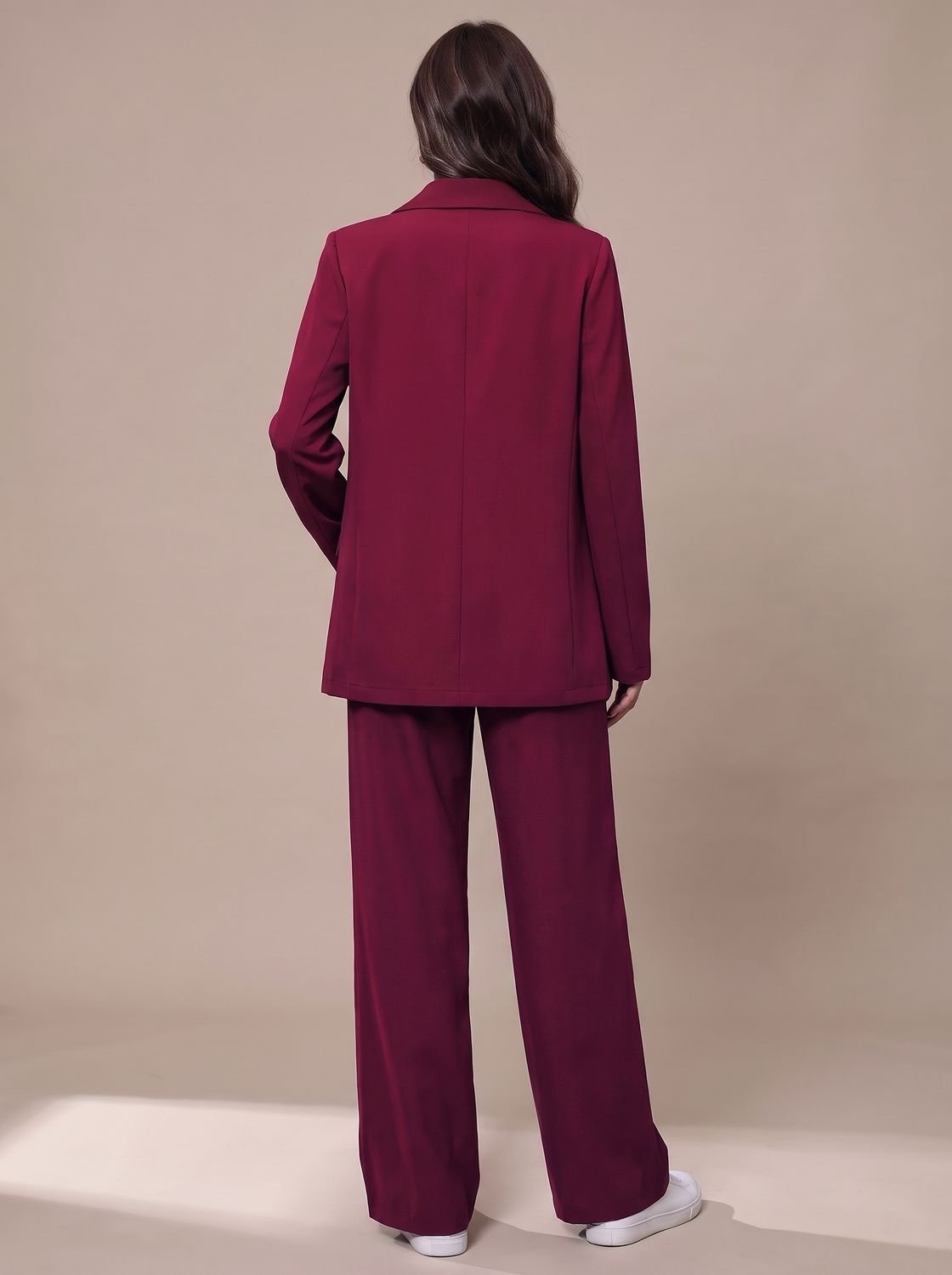 Olivia | Women's Double-Breasted Tailored Wide-Leg Blazer Pants Suit Set