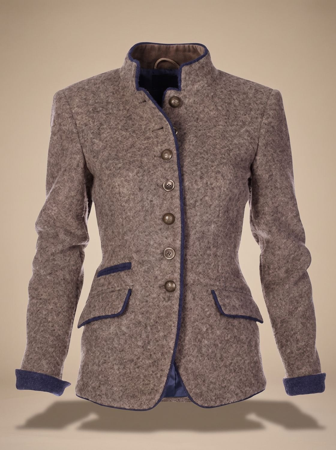 Penelope | Women's Elegant Stand-Collar Button-Front Blazer Cardigan